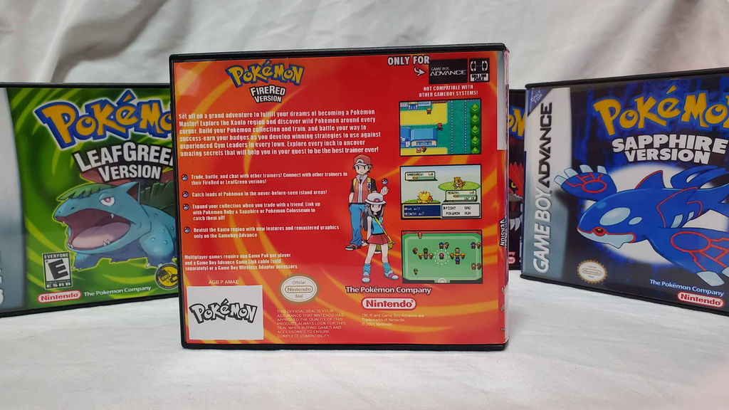 Pokémon Fire Red Game Case Replacement DS Style Gameboy Advance GBA USA Shipping