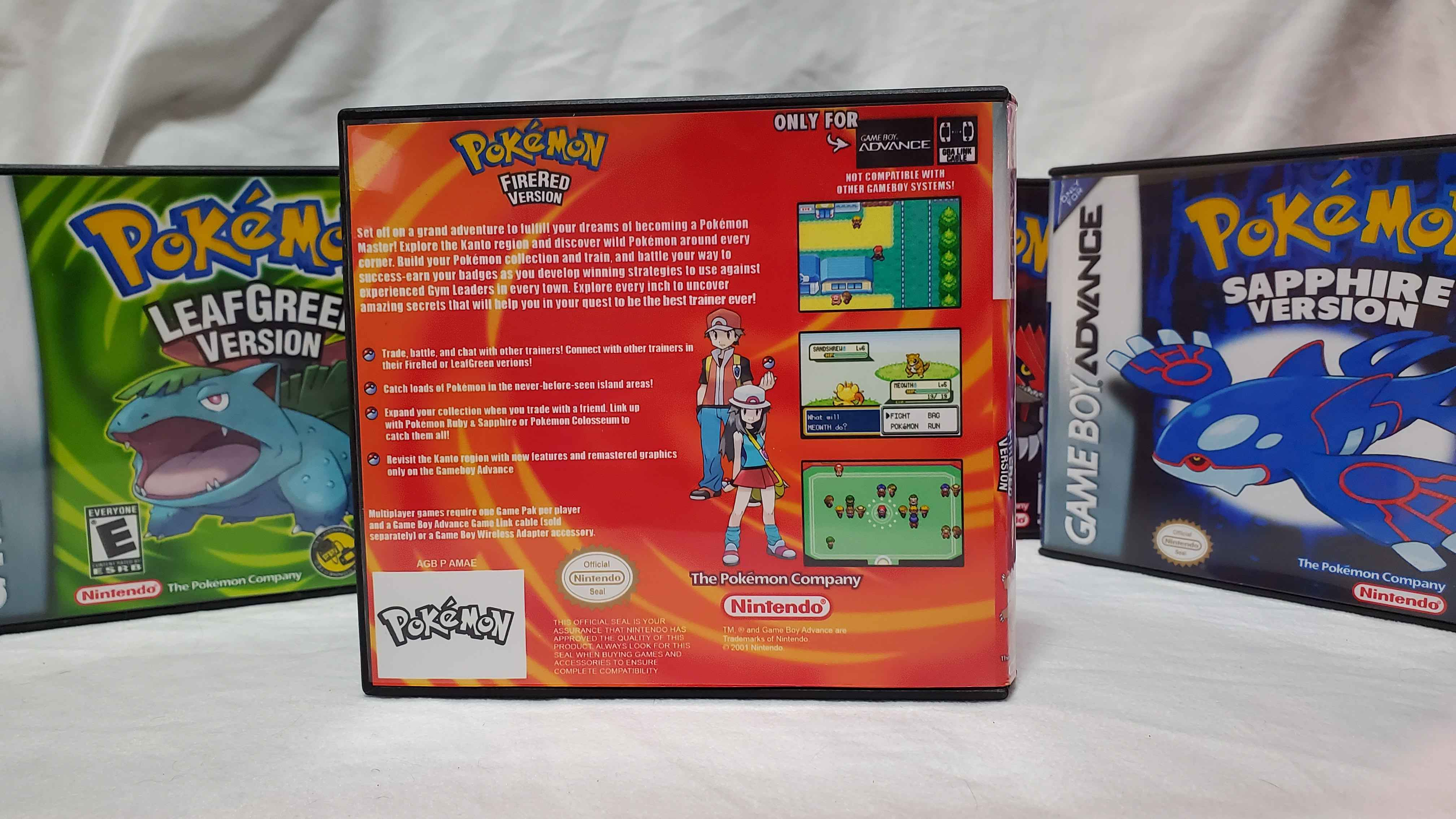 Pokémon Fire Red Game Case Replacement DS Style Gameboy Advance GBA USA Shipping