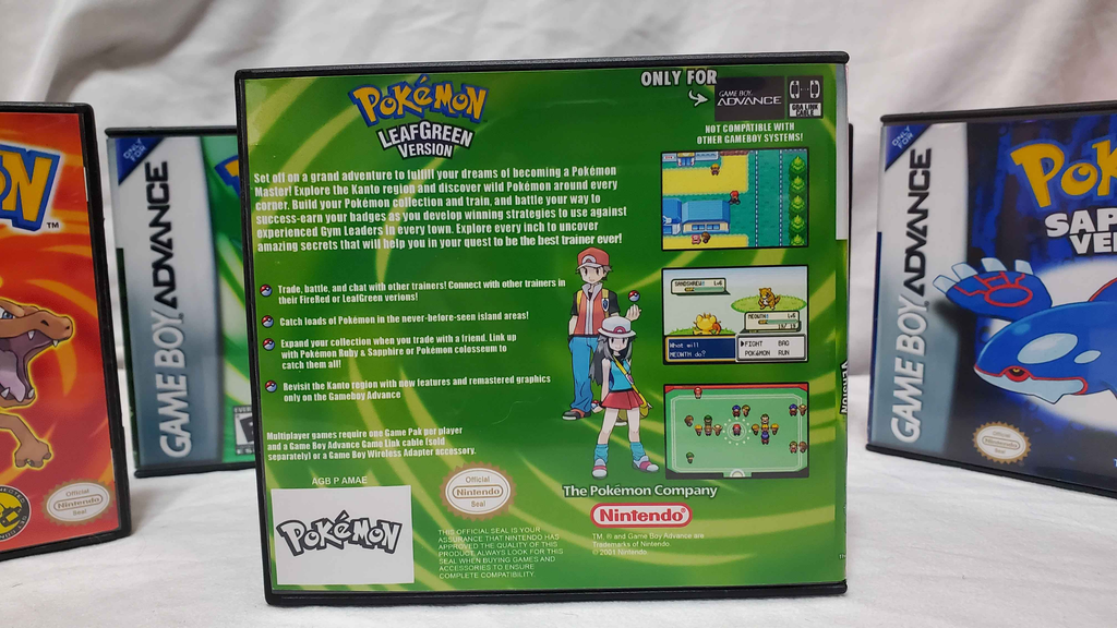 Pokémon Leaf Green Game Case Replacement DS Style Gameboy Advance GBA USA Ship