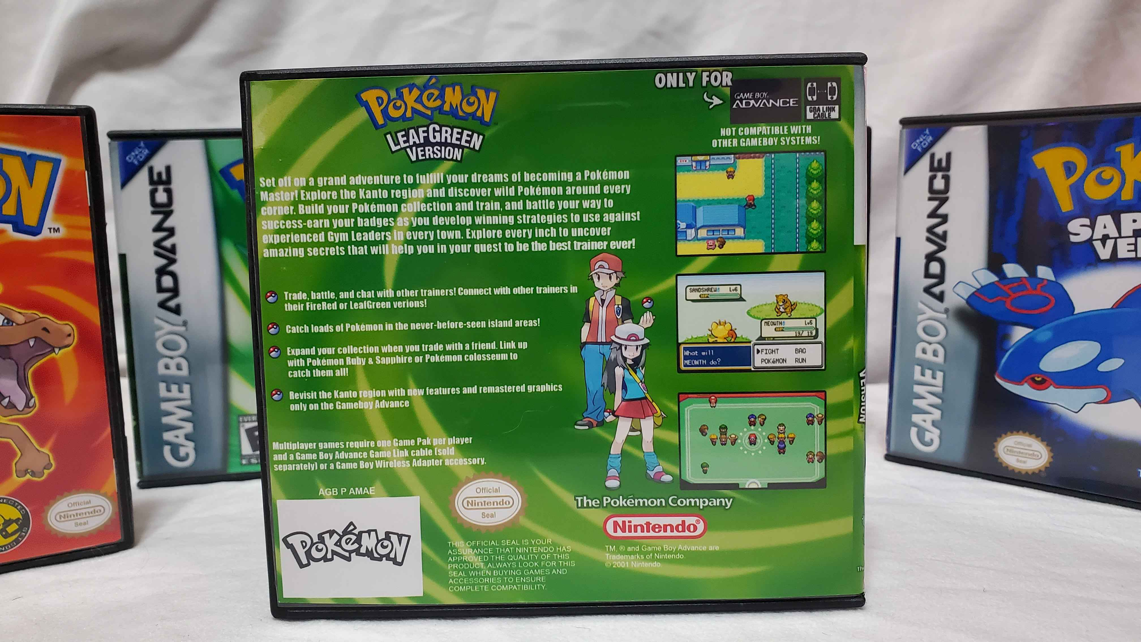 Pokémon Leaf Green Game Case Replacement DS Style Gameboy Advance GBA USA Ship