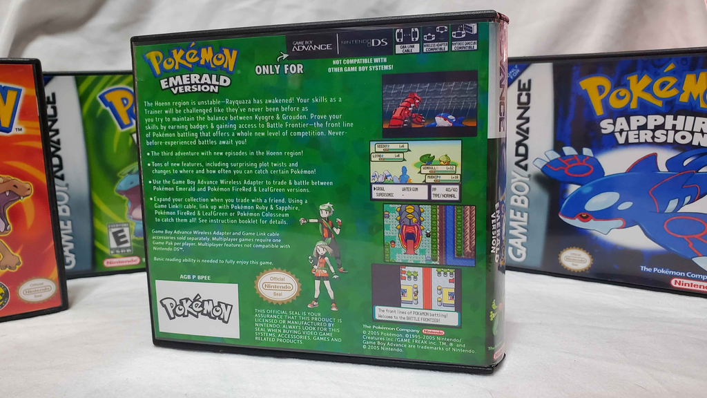 Pokémon Emerald Game Case Replacement DS Style Gameboy Advance GBA USA Shipping