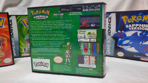 Pokémon Emerald Game Case Replacement DS Style Gameboy Advance GBA USA Shipping