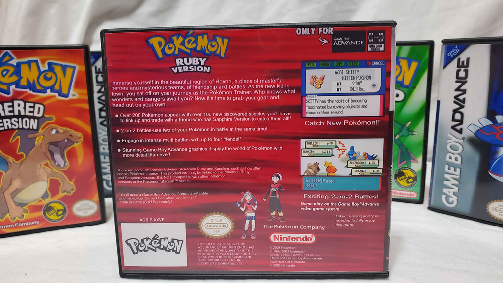Pokémon Ruby Game Case Replacement DS Style Gameboy Advance GBA Fast Ship USA