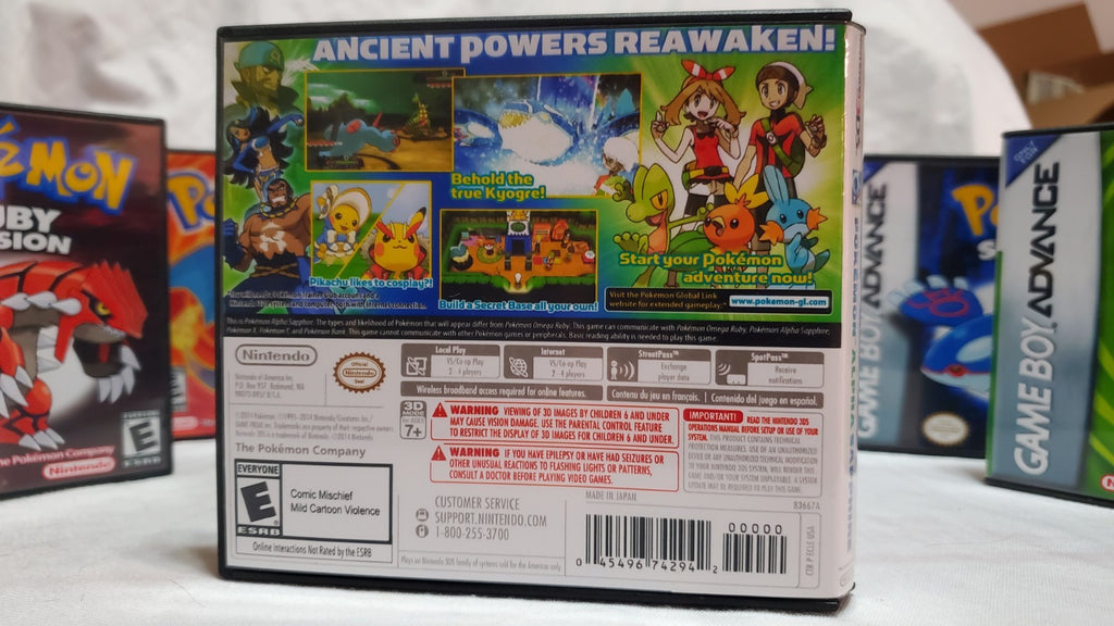 Pokémon Alpha Sapphire 3DS Repalcement Case Only No Game USA FAST SHIPPING