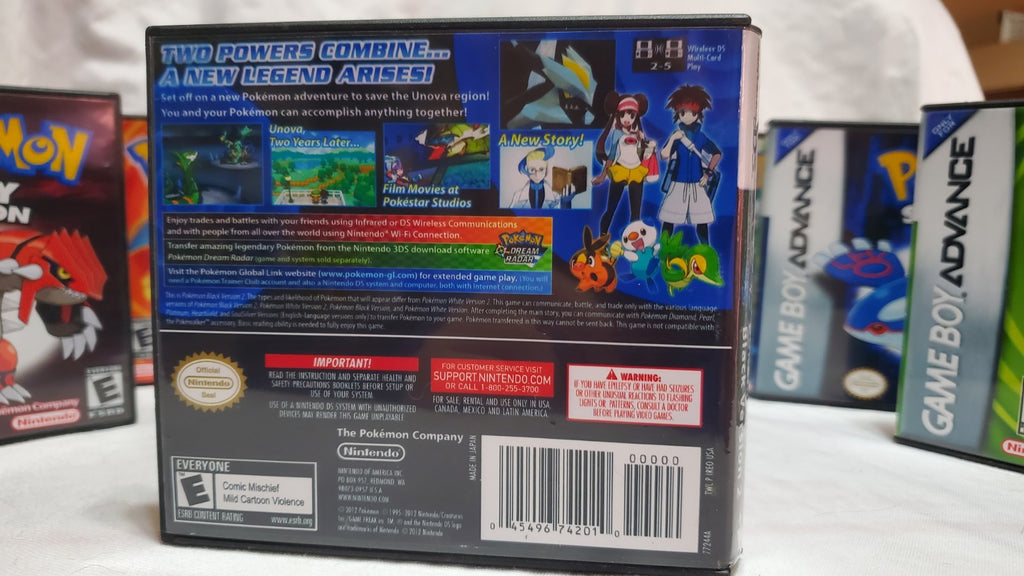 Pokémon Black Version 2 DS Repalcement Case Only No Game USA FAST SHIPPING
