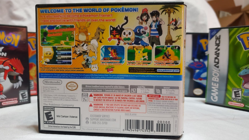 Pokémon Sun 3DS Repalcement Case Only No Game USA FAST SHIPPING